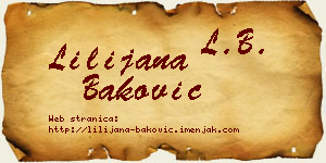 Lilijana Baković vizit kartica